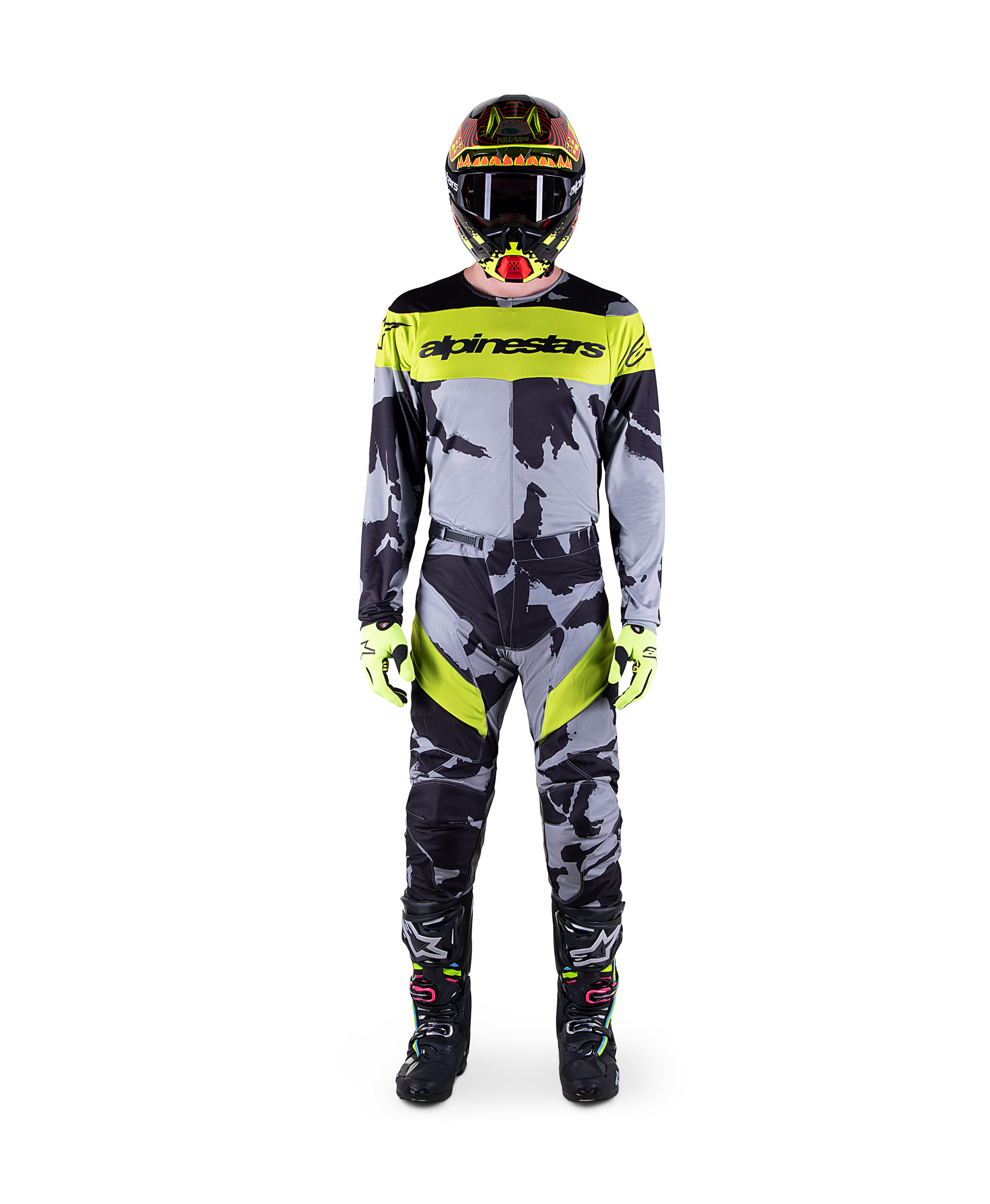 RACER TACTICAL JERSEY CAST GRAY CAMO YELLOW FLUO